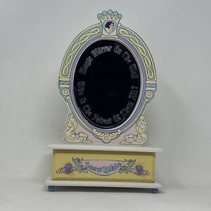 Disney 1987 Schmid Snow White Magic Mirror Music Jewelry Box Plays Someday….